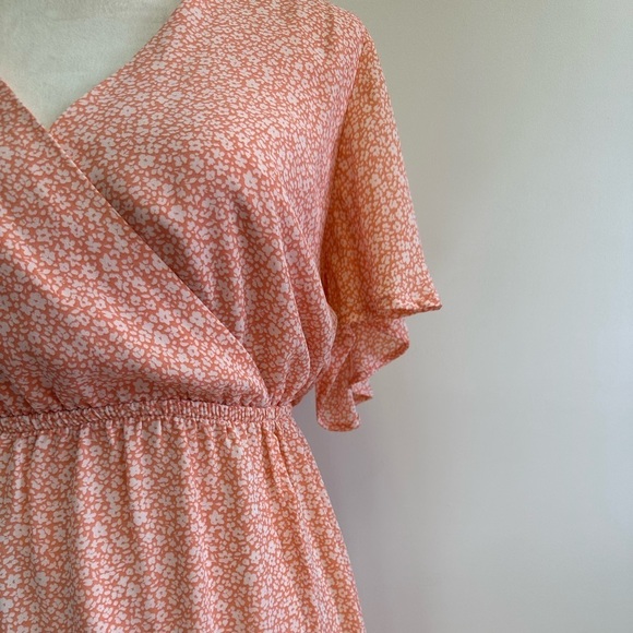 Steve Madden Peach Floral Midi Dress - Picture 4 of 9